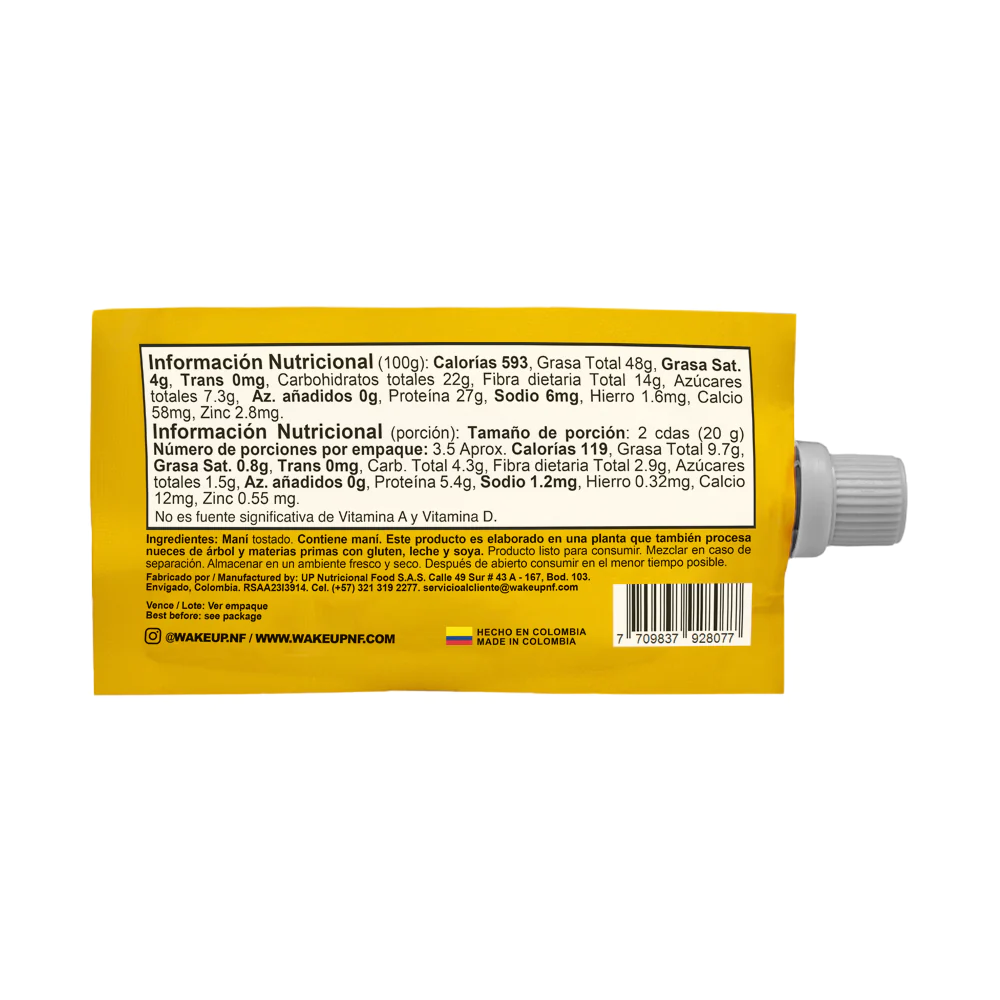 Crema de Maní Natural 72g Wake Up - Image 2