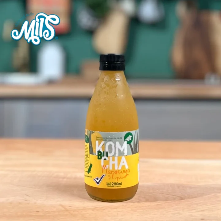 Mils Kombucha, maracuyá y lúpulo, Alimentos Sostenibles.