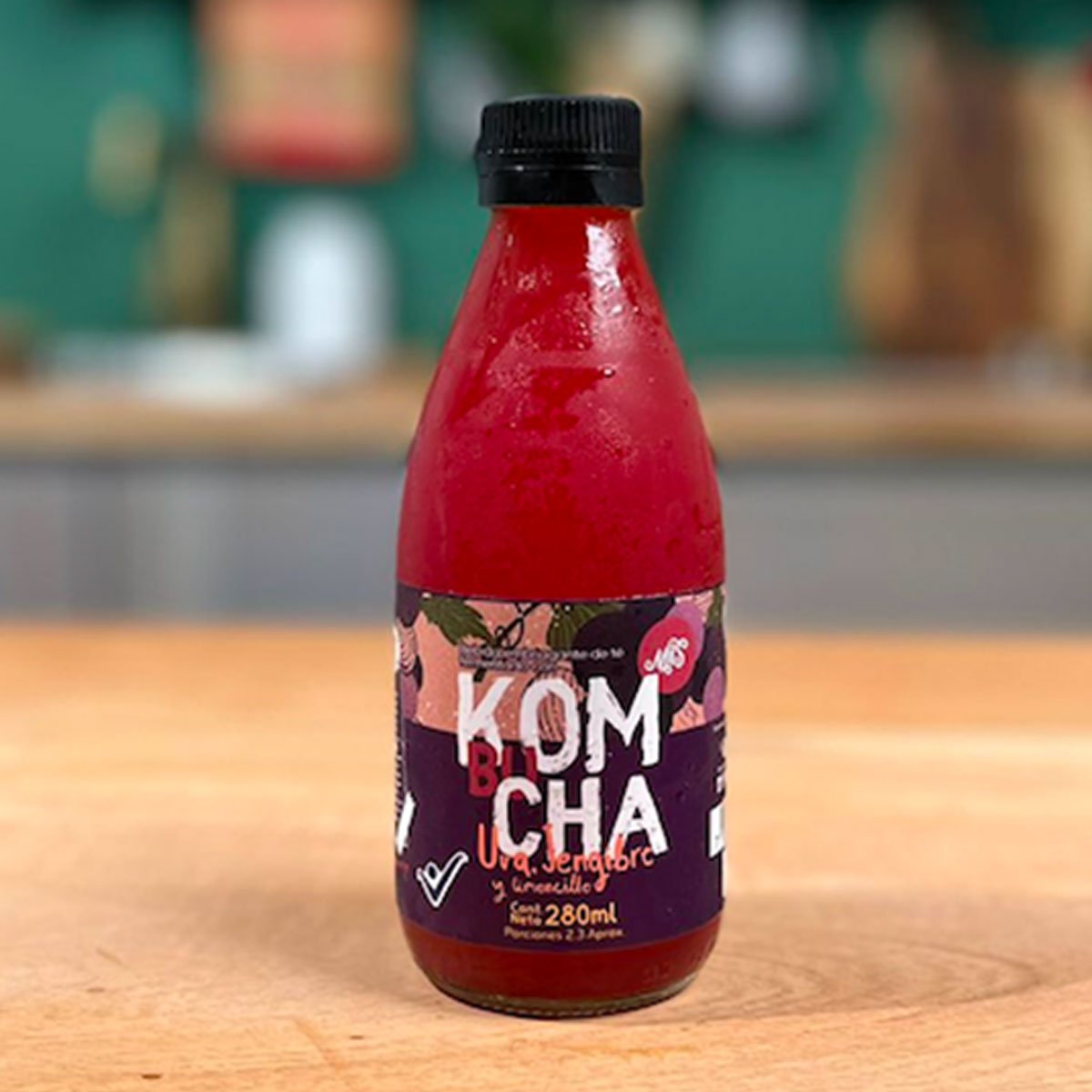 Mils Kombucha, uva, jengibre y limoncillo, Alimentos Sostenibles.