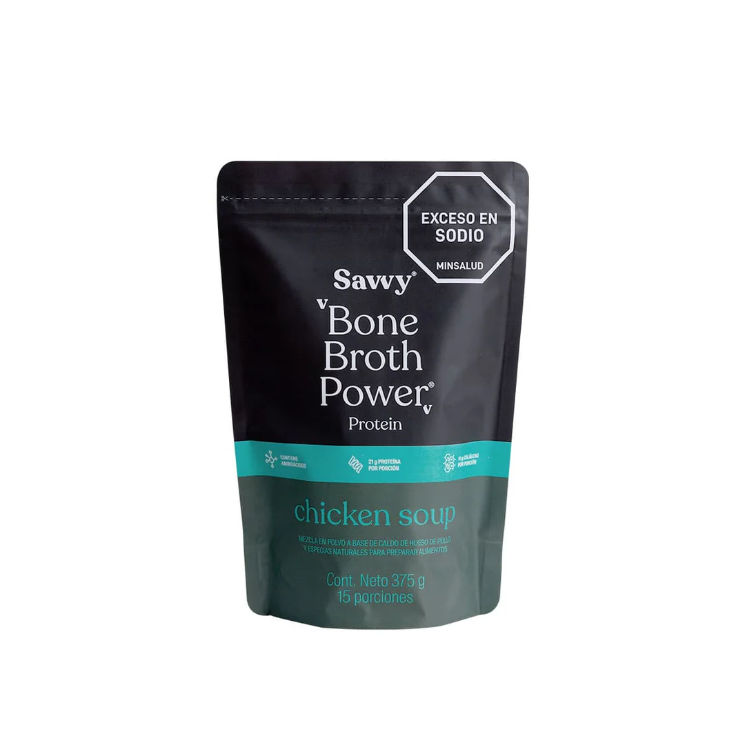 Proteina Bone Broth Chicken Soup, Savvy, Alimentos Sostenibles