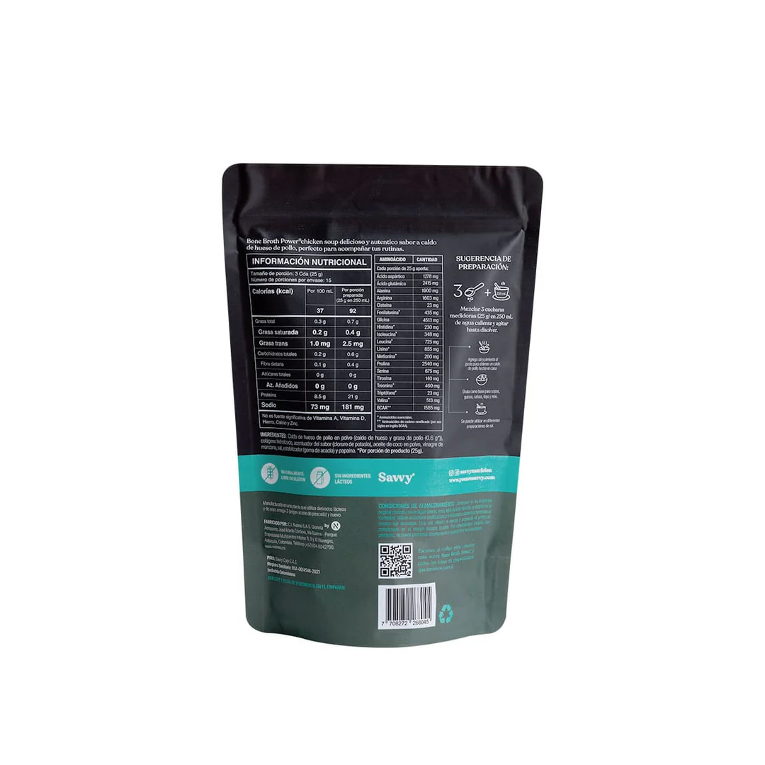 Proteina Bone Broth Chicken Soup, Savvy, Alimentos Sostenibles