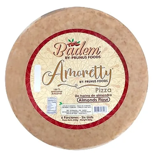 Base para pizza con harina de almendras. Badem. Alimentos Sostenibles.