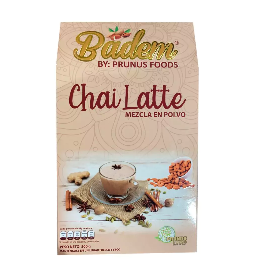 Te chai latte Badem. Alimentos Sostenibles.