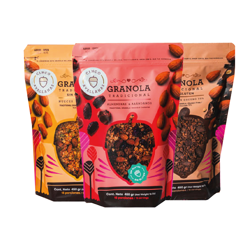 Cinco Avellanas | Granola Tradicional Sabores Surtidos | Alimentos Sostenibles