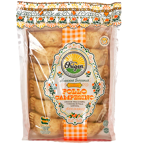 Empanads de Pollo Campesino Del Origen, Alimentos Sostenibles.