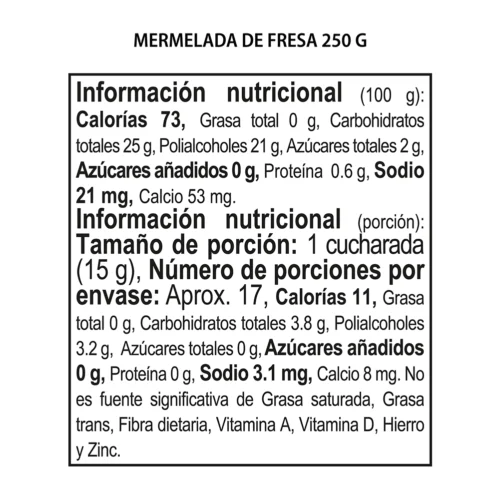 Mermelada sin azúcar konfyt de fresa. Alimentos Sostenibles.