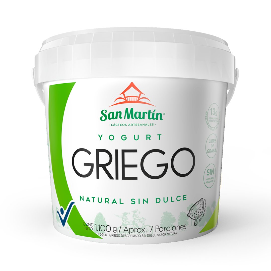 Yogurt griego Natural (Sin dulce) San Martín, Alimentos Sostenibles.