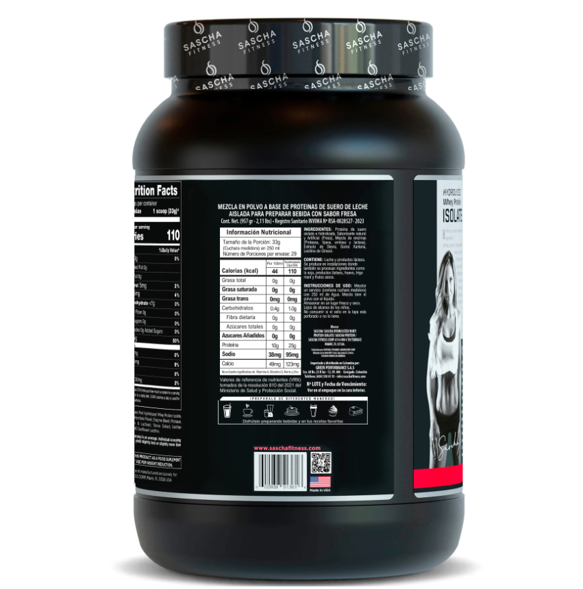 Isolate de Proteína Sascha Fitness | Alimentos Sostenibles
