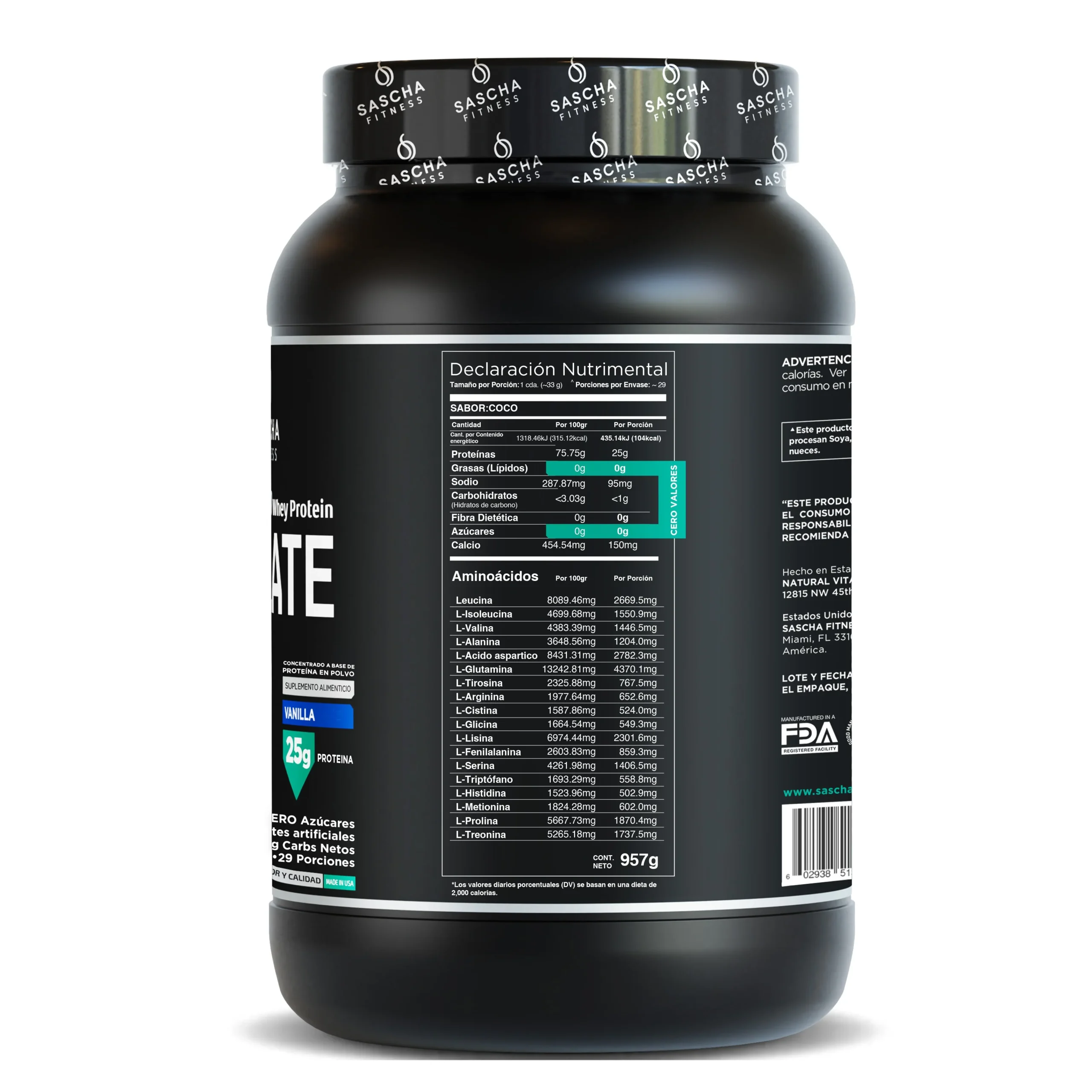 Isolate de Proteína Sascha Fitness | Alimentos Sostenibles