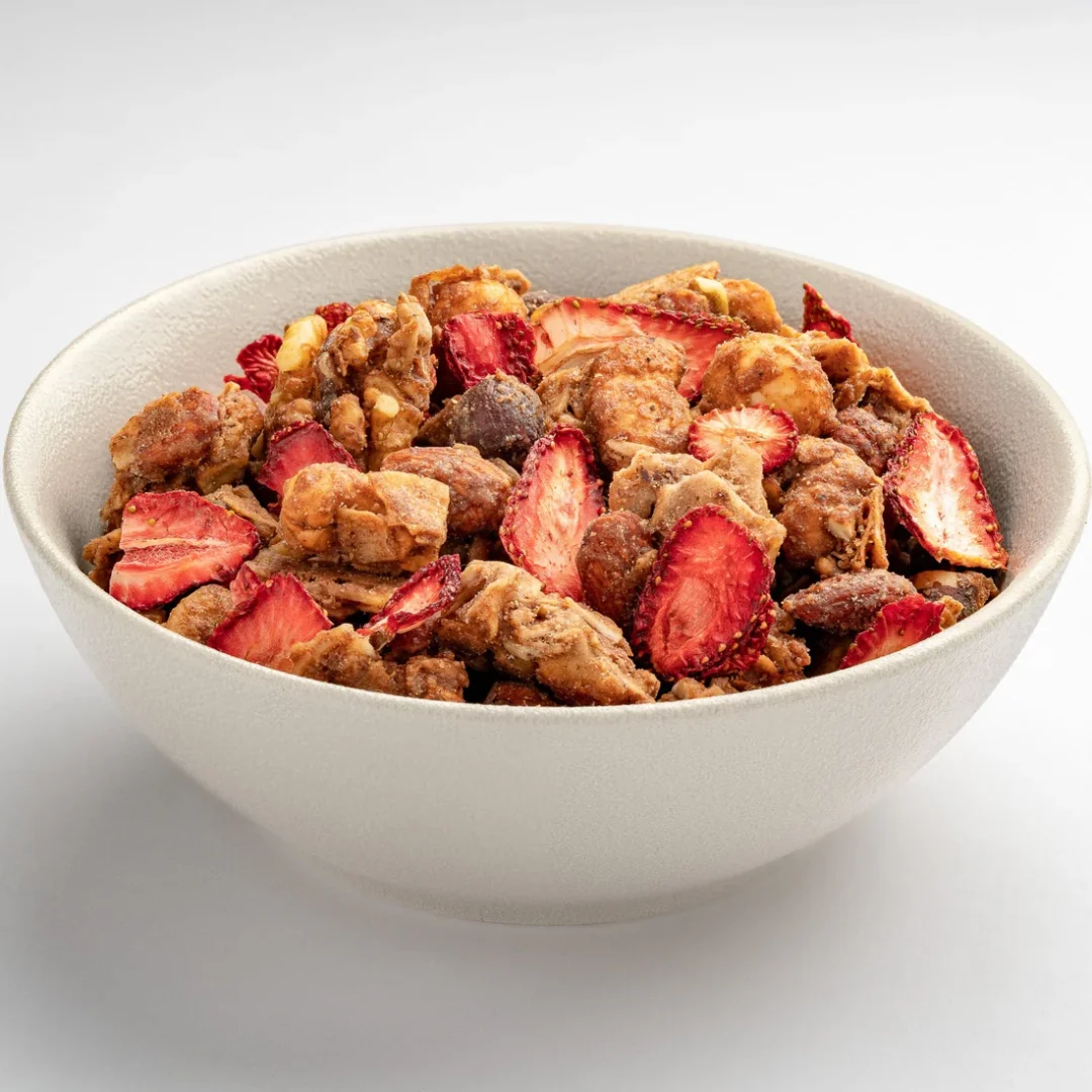 Granola Keto de Fresa, Sofía Jaramillo, Alimentos Sostenibles.