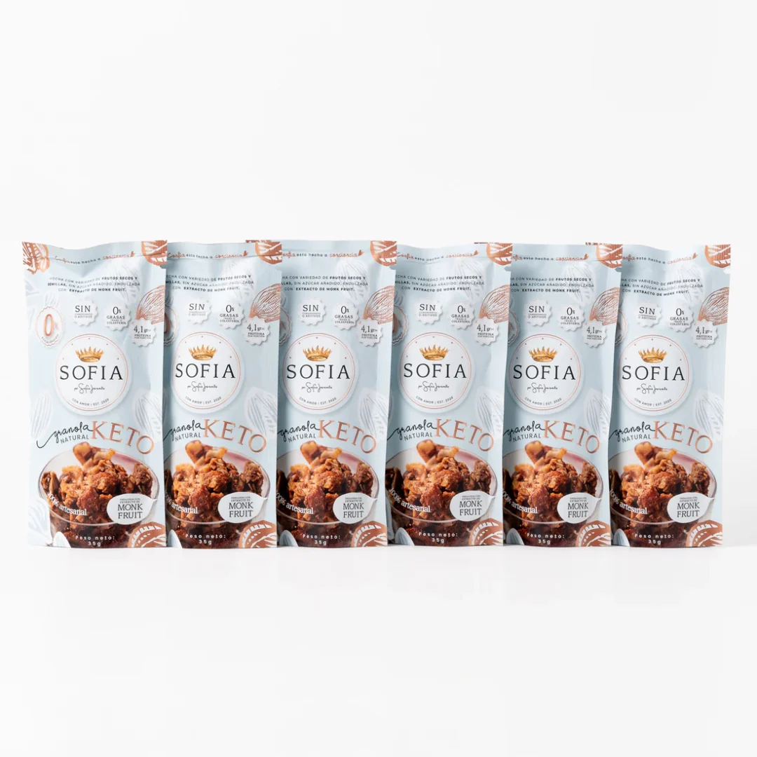 Sixpack granola keto, Sofía Jaramillo. Alimentos Sostenibles.