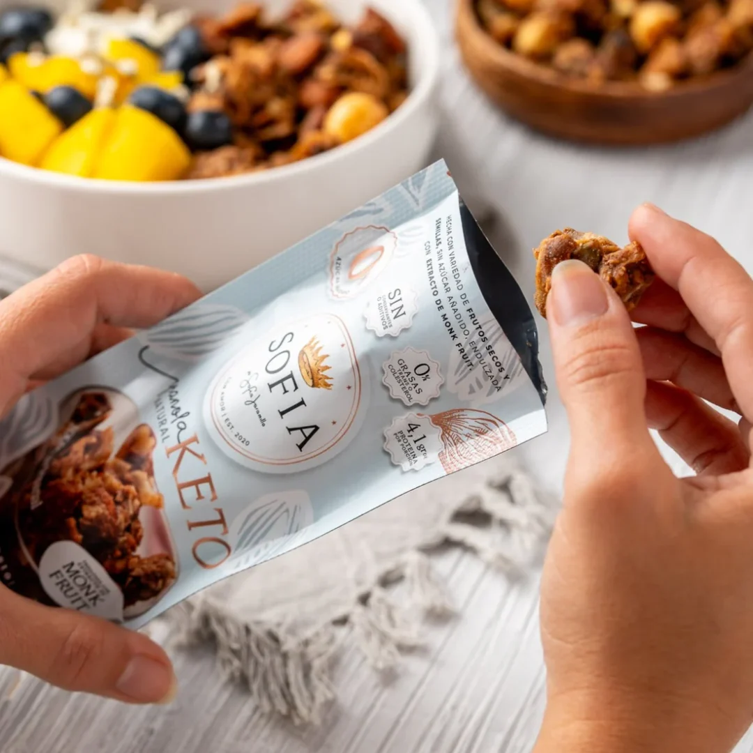 Sixpack granola keto, Sofía Jaramillo. Alimentos Sostenibles.