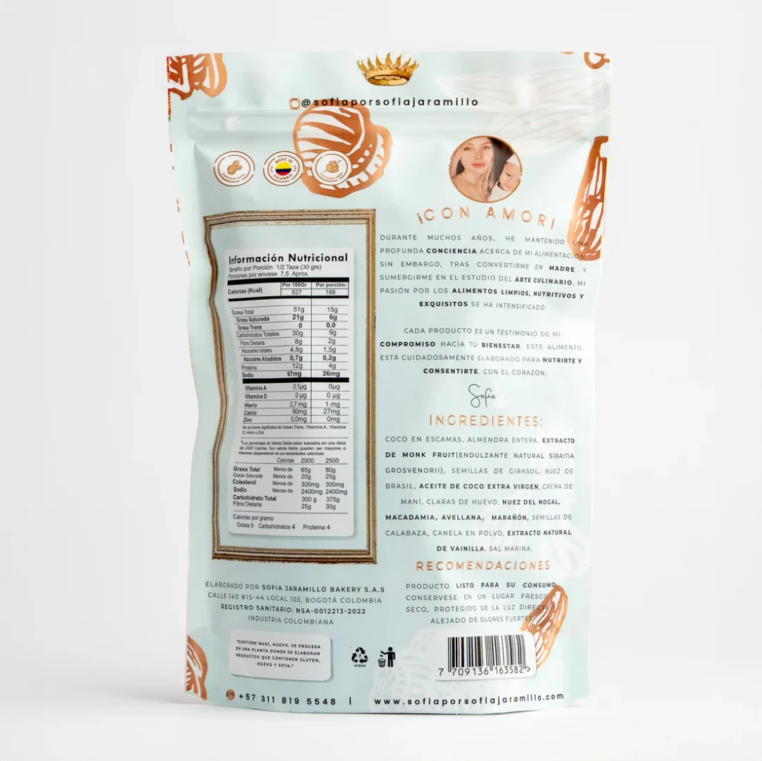 Granola Keto, Sofía Jaramillo, Alimentos Sostenibles.