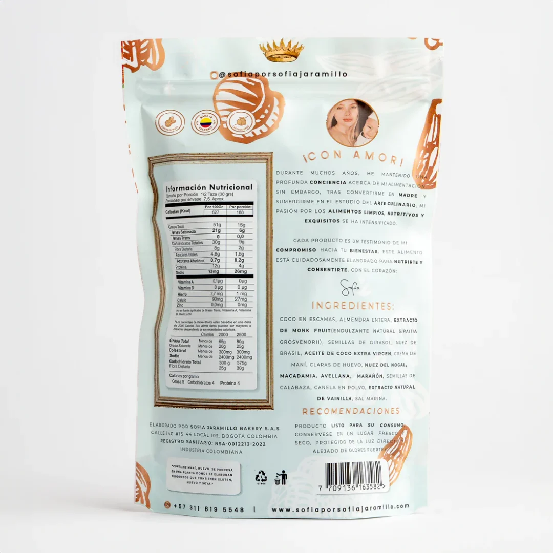 Granola Keto, Sofía Jaramillo, Alimentos Sostenibles.