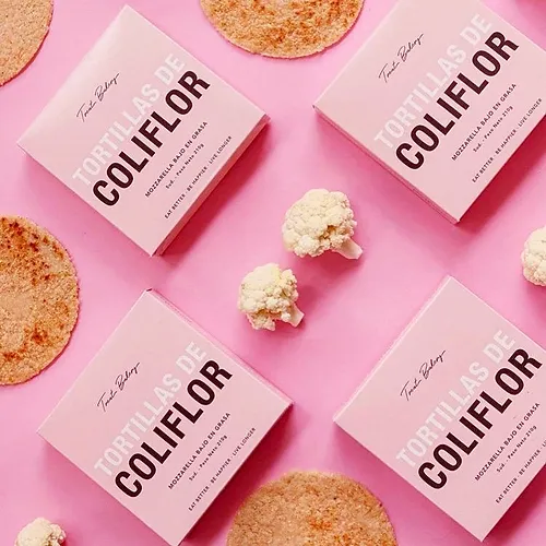 Tortillas de coliflor con queso Treat Bakery. Alimentos Sostenibles