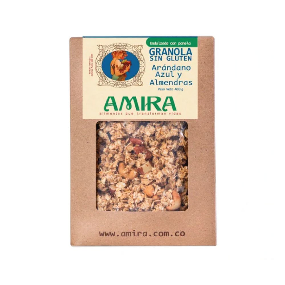 Amira | Granola Sin Gluten Arándano Azul & Almendras | Alimentos Sostenibles