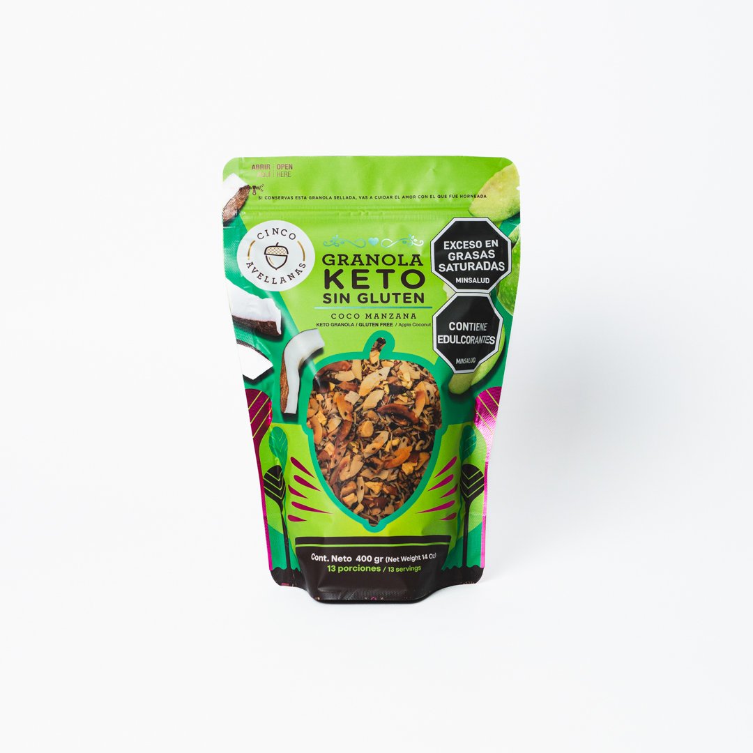 Cinco Avellanas | Granola Keto Coco Manzana | Alimentos Sostenibles