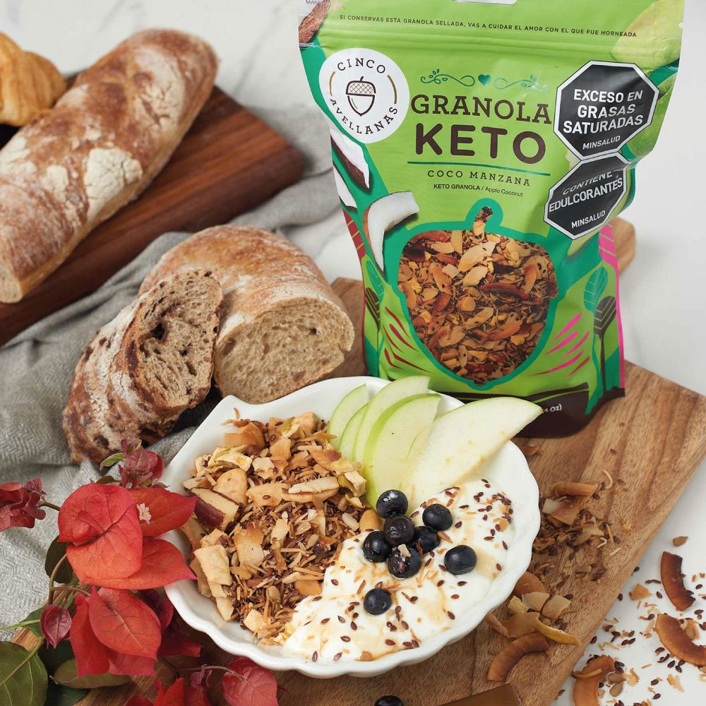 Cinco Avellanas | Granola Keto Coco Manzana | Alimentos Sostenibles