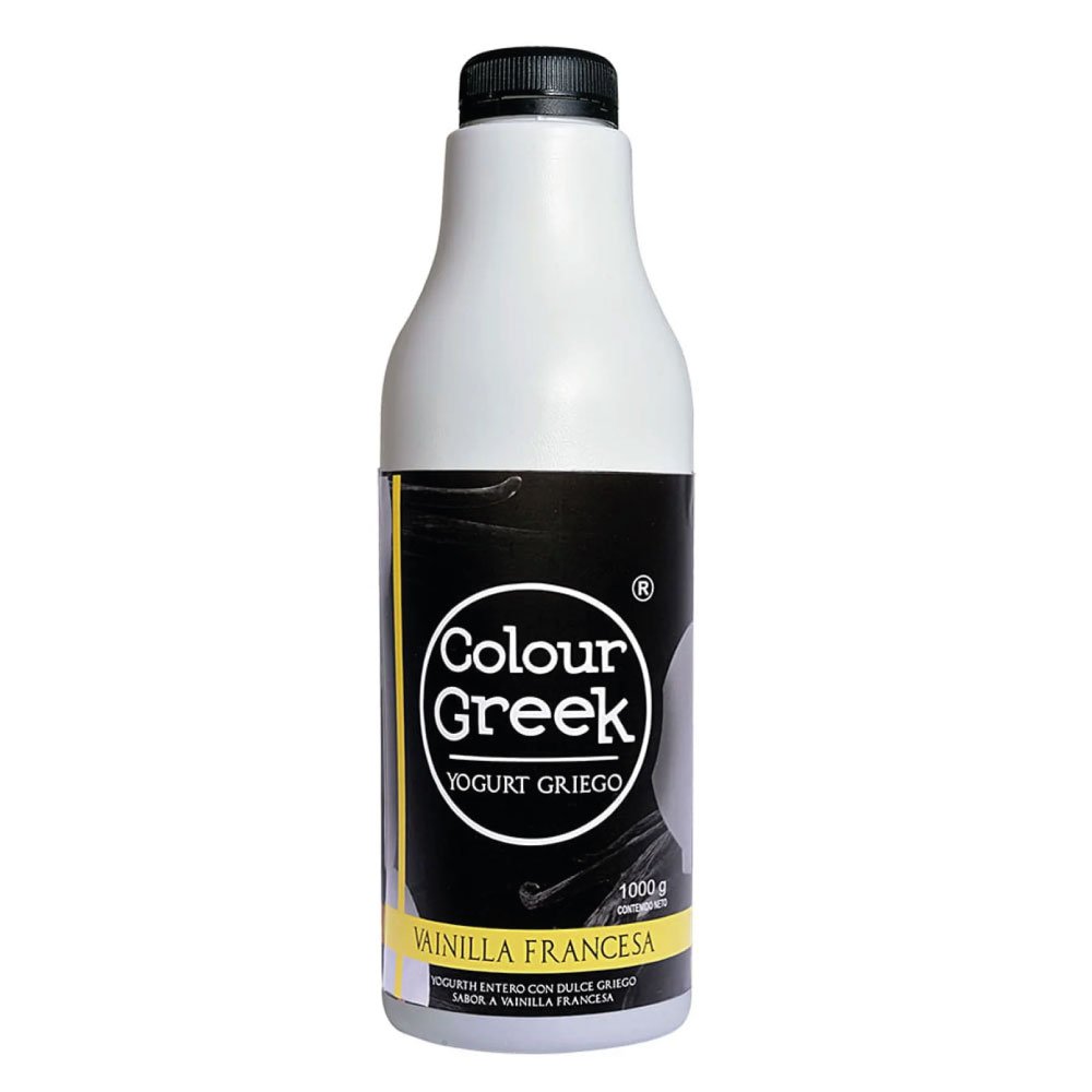 Colour Greek | Yogurt Griego Vainilla Francesa 1 lt | Alimentos Sostenibles