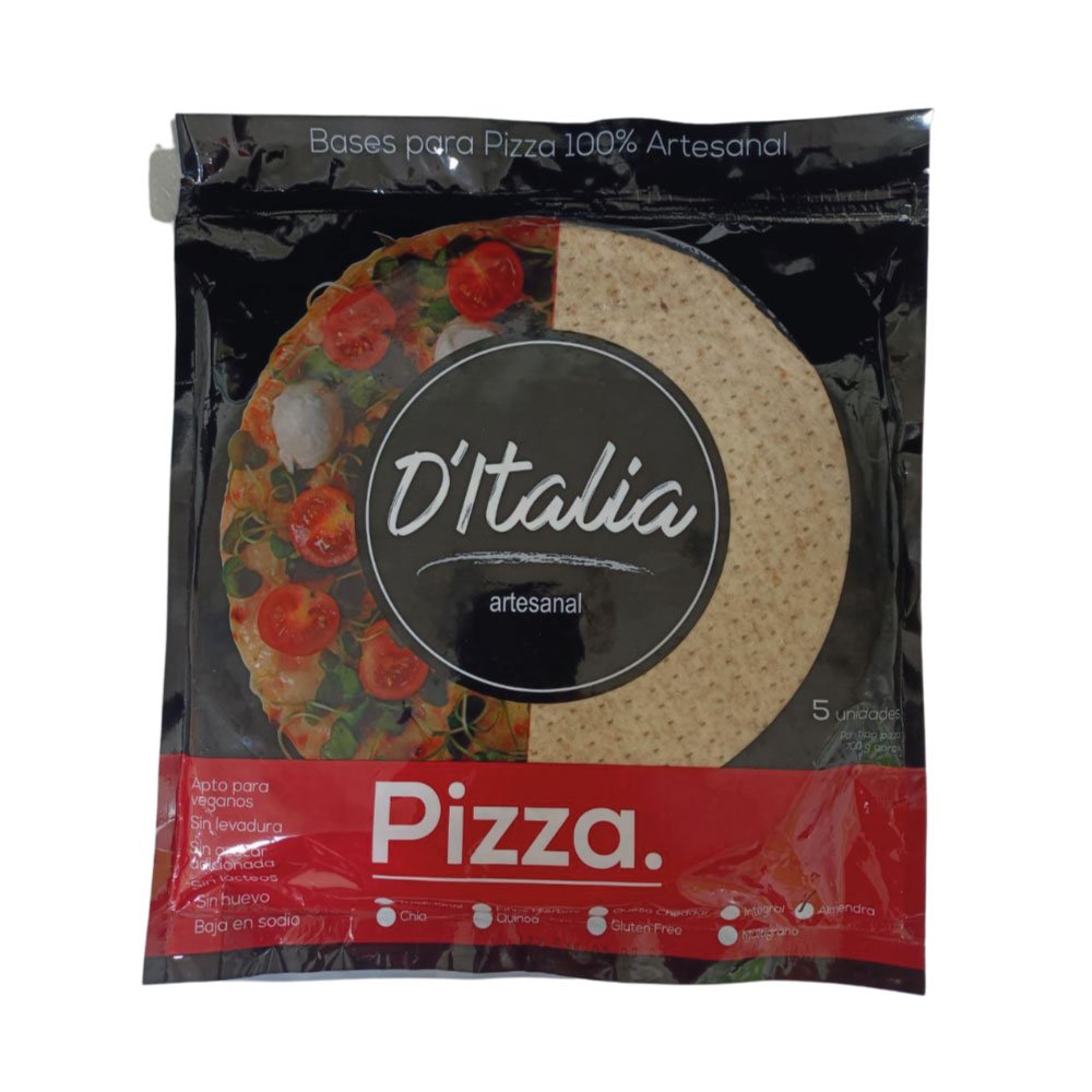 D'Italia | Base Pizza Almendras 5 Unidades | Alimentos Sostenibles