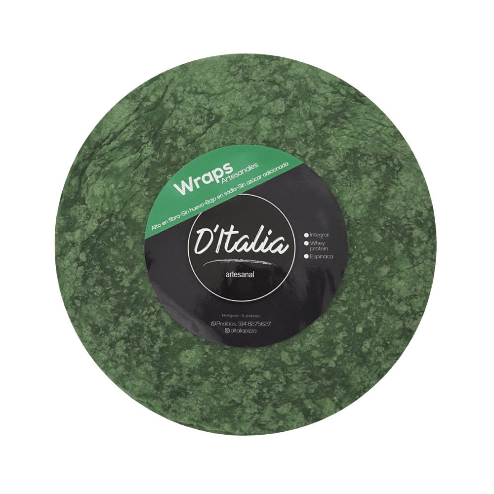 D'Italia | Wrap Integral Espinaca 5 Unidades | Alimentos Sostenibles
