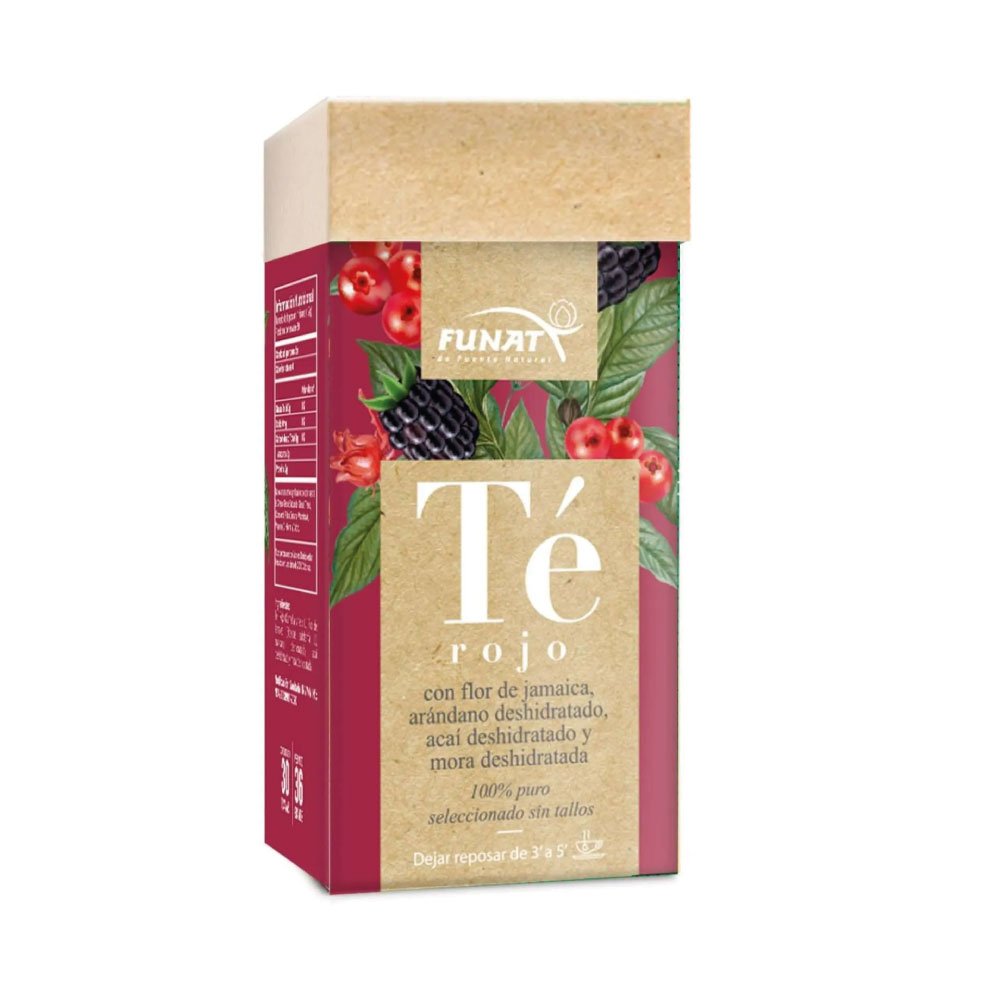 Funat | Té Rojo con Flor de Jamaica, Arándano Deshidratado | Alimentos Sostenibles
