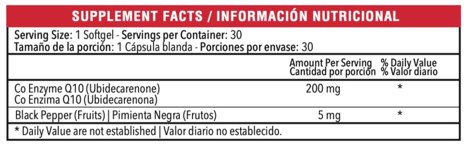 Healthy America | CoQ-10 Plus con Bioperine 200 mg | Alimentos Sostenibles