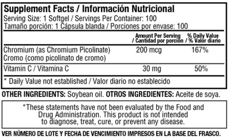 Healthy America | Cromo Picolinato 200 Mcg | Alimentos Sostenibles