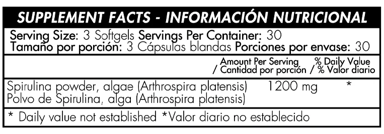 Healthy America | Espirulina 90 Cápsulas | Alimentos Sostenibles