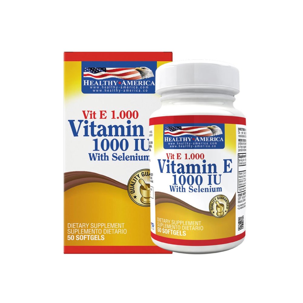 Healthy America | Vitamina E con 1000 IU Selenium | Alimentos Sostenibles