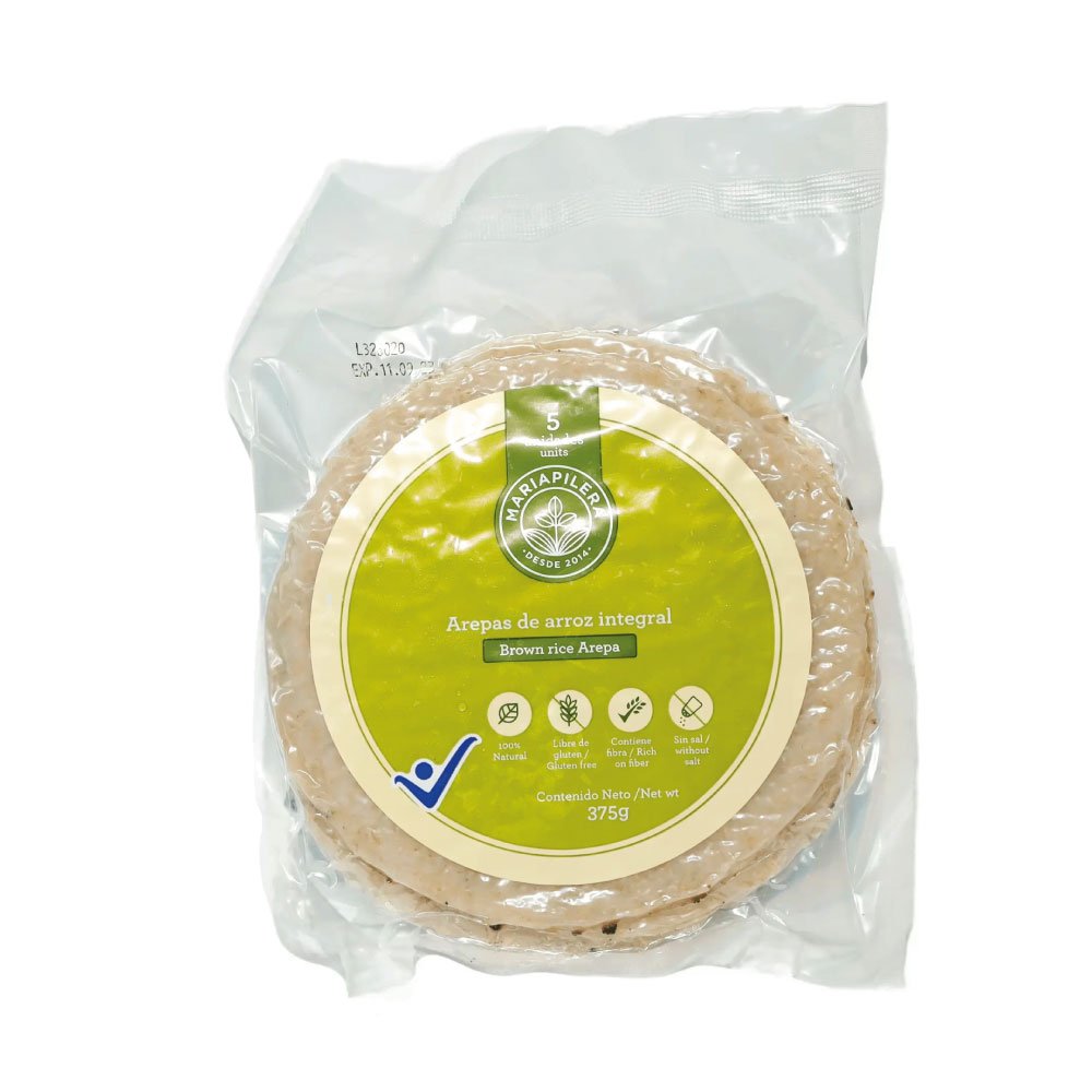 Maria Pilera | Arepas Arroz Integral Natural 5 Unidades | Alimentos Sostenibles