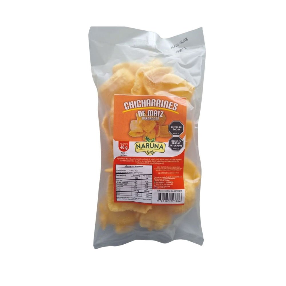 Naruna | Chicharrines Naturales 40 grs | Alimentos Sostenibles