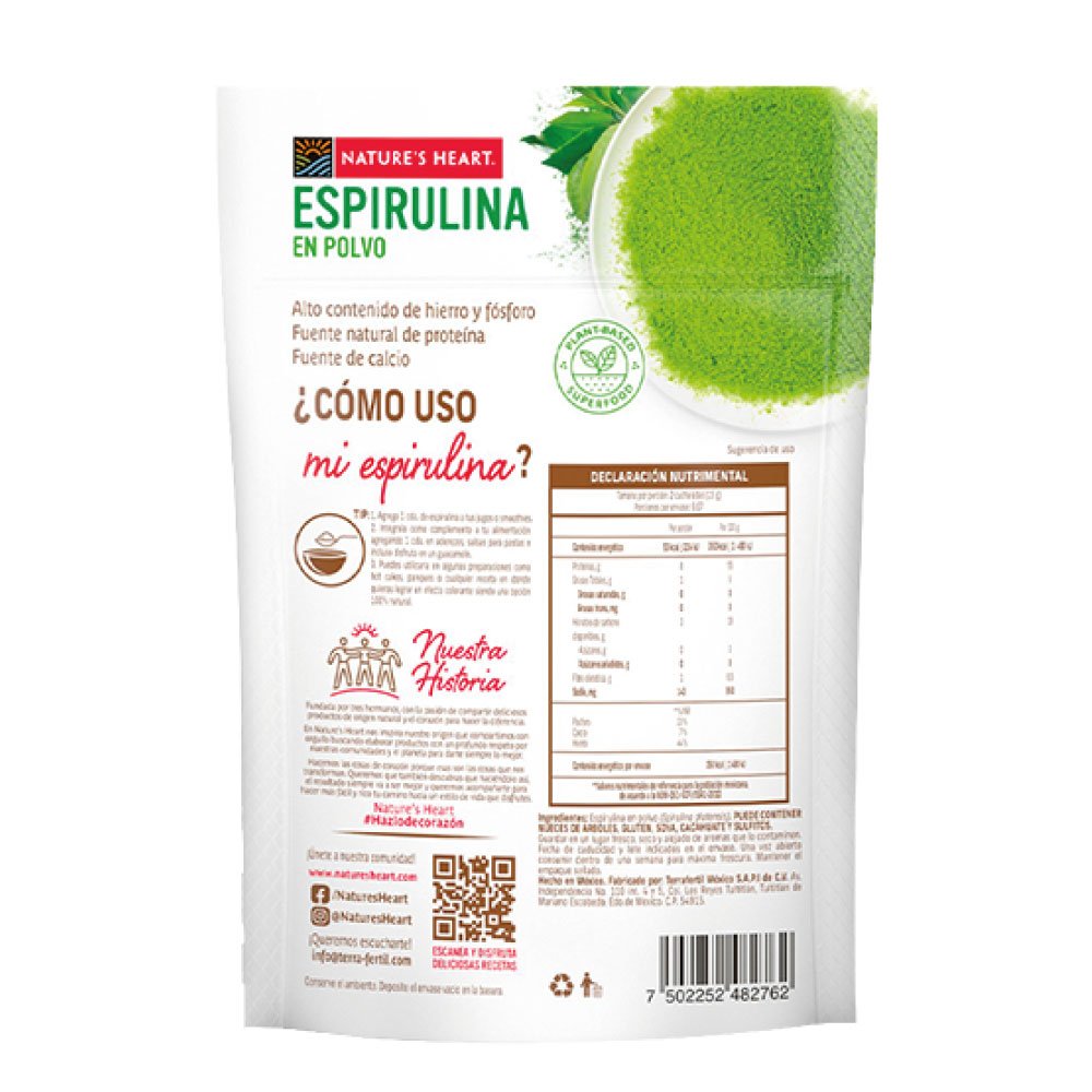Nature's Heart | Spirulina en Polvo | Alimentos Sostenibles