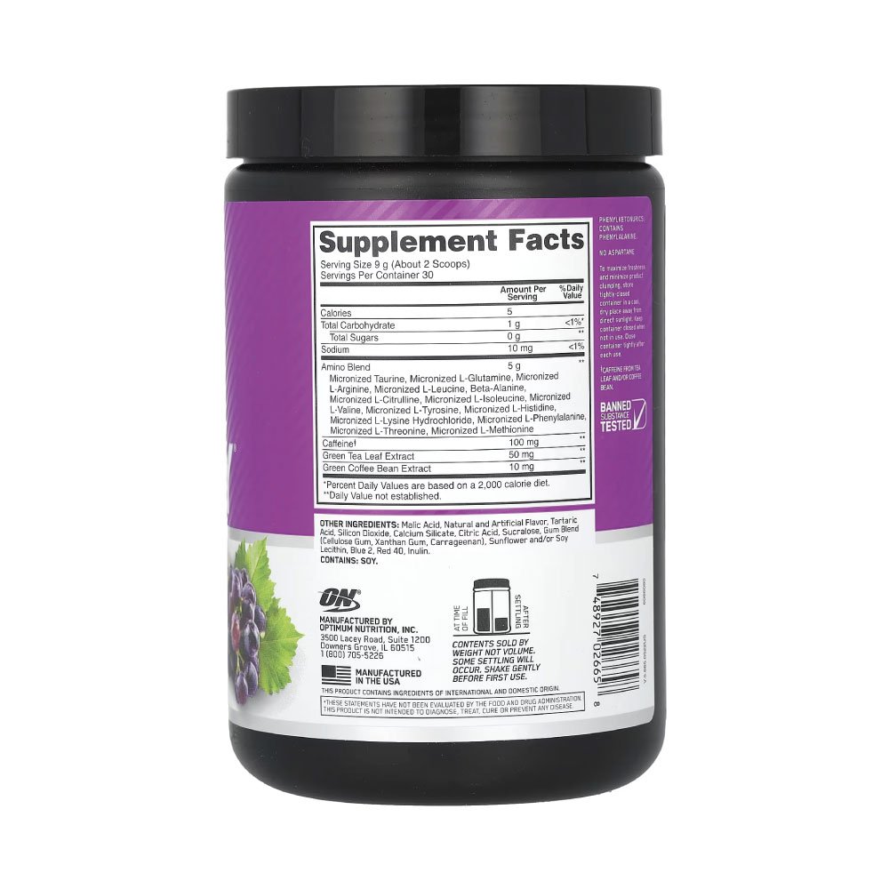 Optimum Nutrition | Amino Energy 30 Servicios | Alimentos Sostenibles