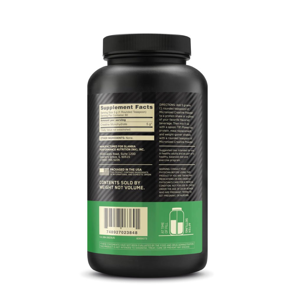 Optimum Nutrition | Micronized Creatine Powder 60 Servicios | Alimentos Sostenibles