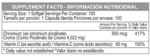Healthy America | GTF Chromium Picolinate 500mcg | Alimentos Sostenibles