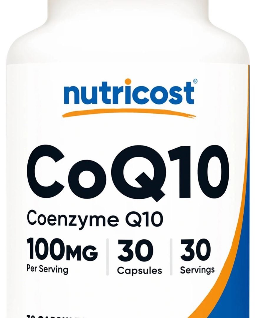 CoQ10 Nutricost 100mg 30 cápsulas - Envase frontal | Alimentos Sostenibles
