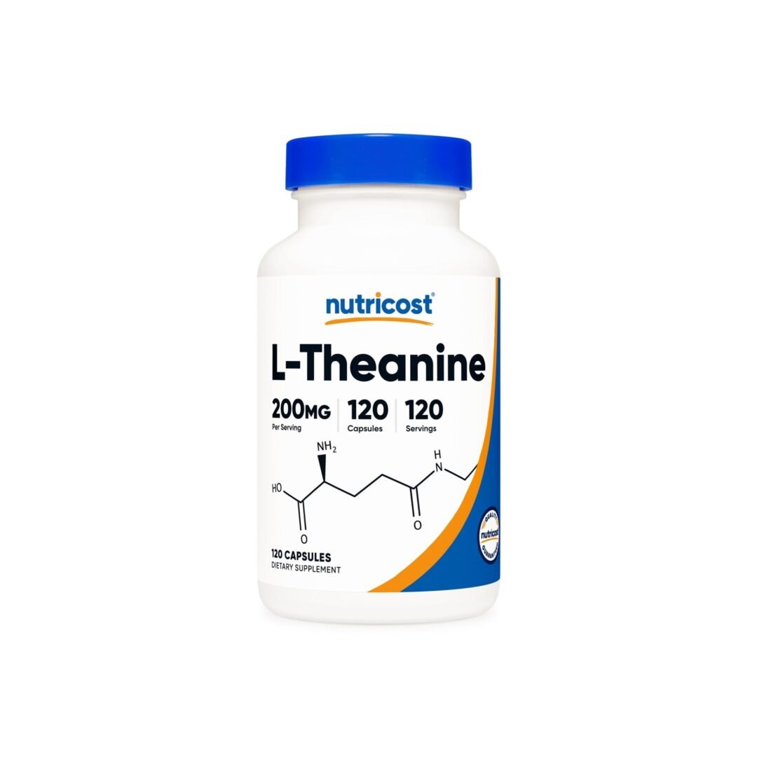 L-Teanina Nutricost 200mg - Envase frontal | Alimentos Sostenibles